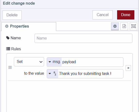 screenshot of the change node setting payload for notification "screenshot of the change node setting payload for notification"